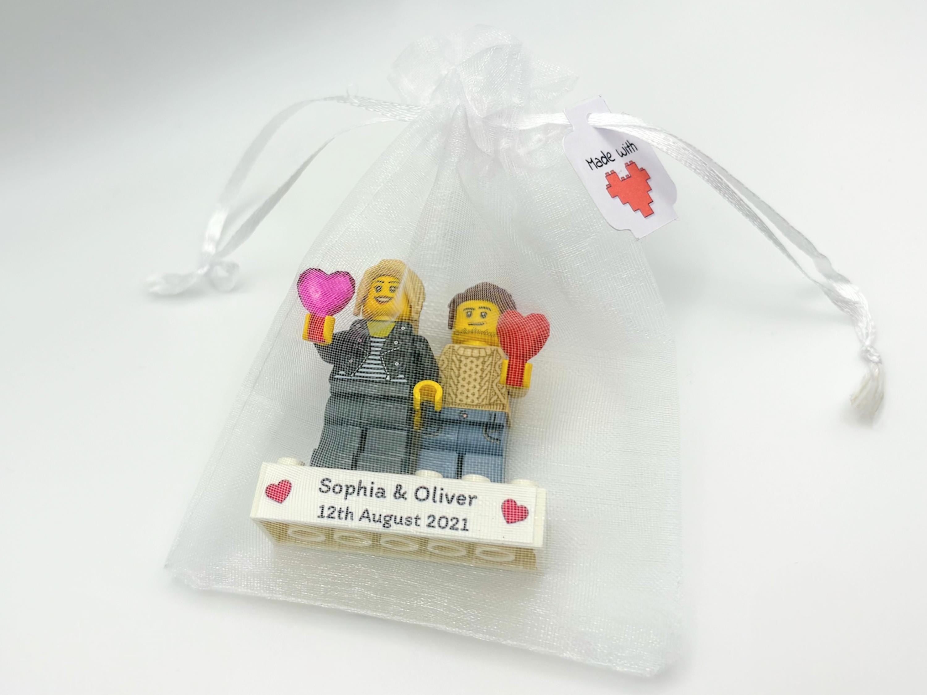 Personalised Minifigure Couple, Valentines, Anniversary and Birthday Gift
