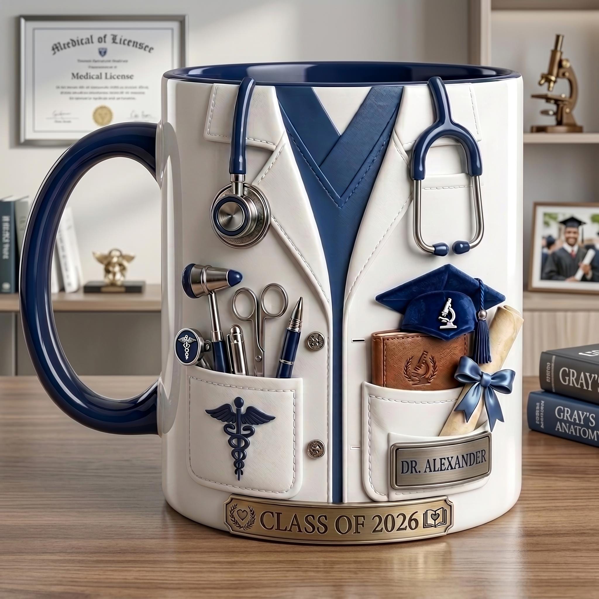 Personalized Medical Graduation Mug, Doctor Class of 2026 Gift, Custom Med School Cup, Future Doctor Coffee Mug, Medical Student Gift