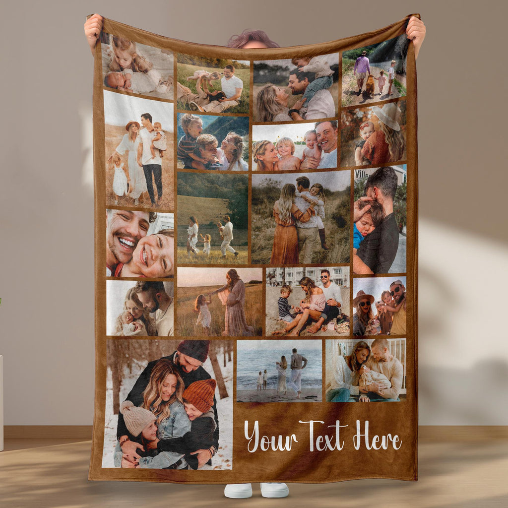 Custom Photo Blanket Grandma, Personalized Picture for Grandma, Photos Collage Grandma Gift, Photo Blanket Mom, Blanket With Photo and Text