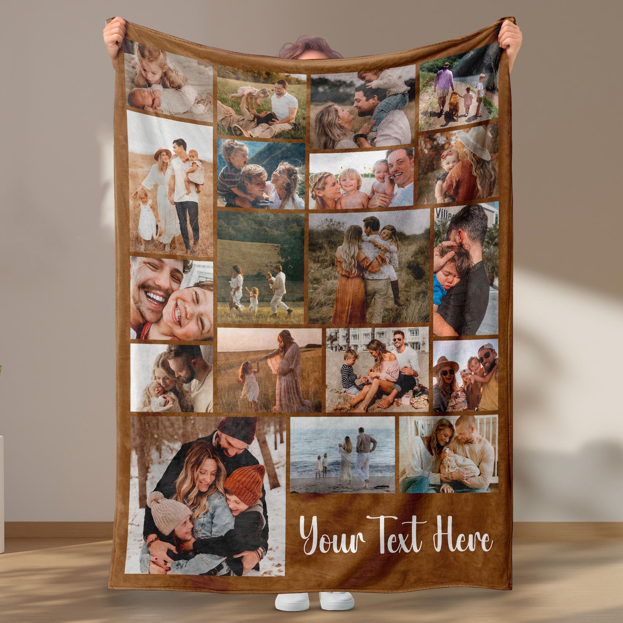 Custom Photo Blanket Grandma, Personalized Picture for Grandma, Photos Collage Grandma Gift, Photo Blanket Mom, Blanket With Photo and Text