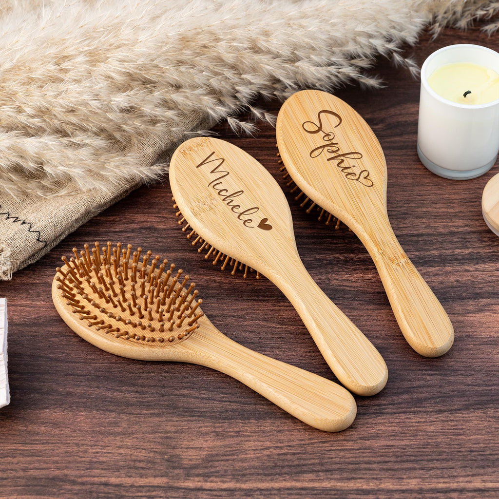 Personalized Christmas Gift for Her,engraved Name Airbag Brush,wedding Wooden Comb,bamboo Paddle Hairbrush,bridesmaid,birthday Gifts for Her