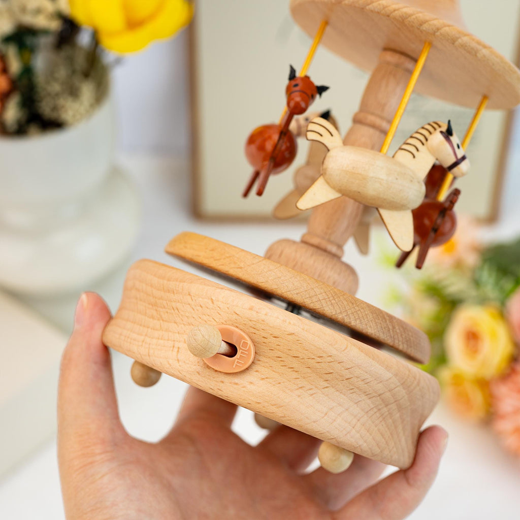 Custom Music Box, Musical Carousel,handmade Personalized Wooden Musical Carousel,baby Shower Gift,gift for Kids,engraved Keepsake Gift