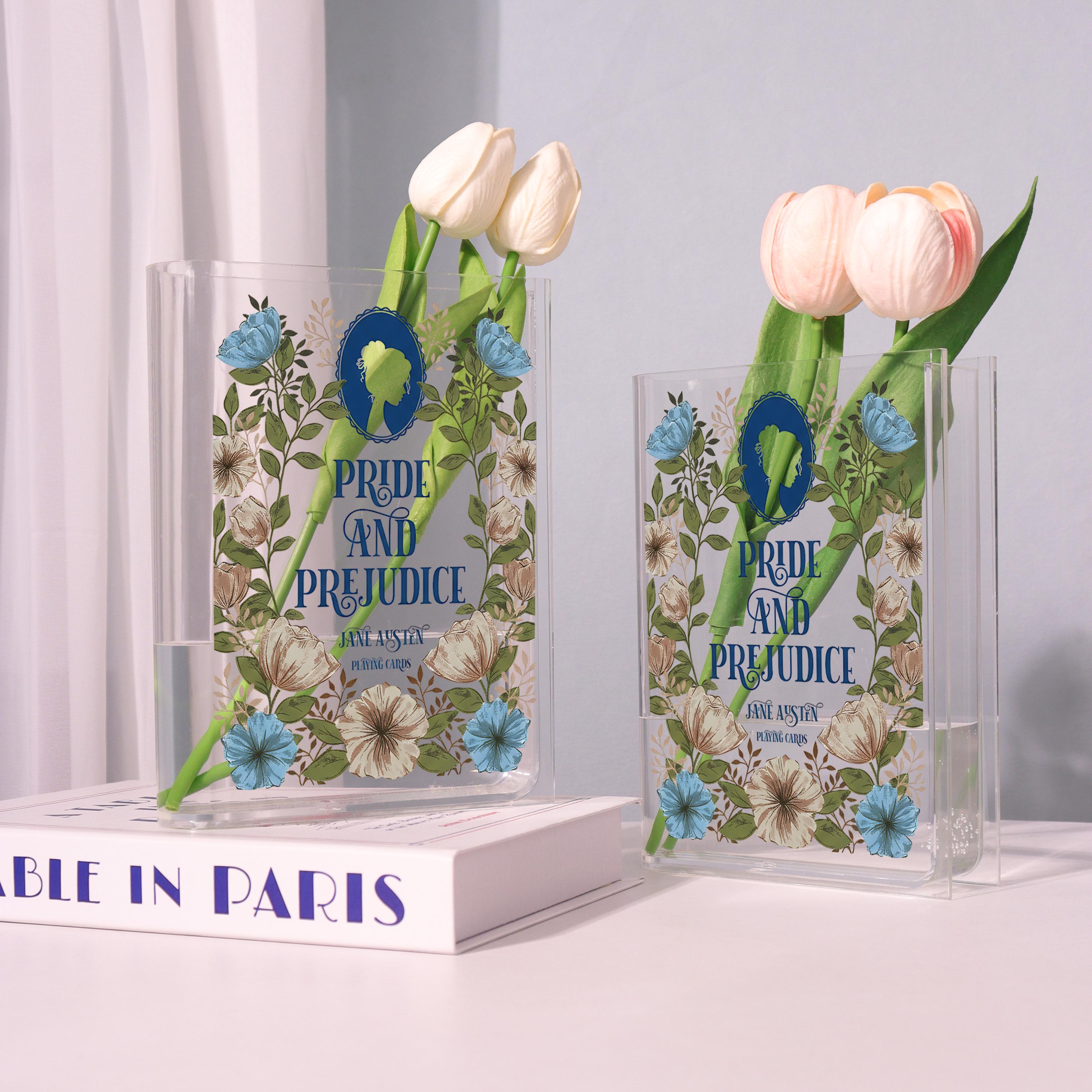Pride and Prejudice Acrylic Book Vase, Jane Austen Bookish Vase, Classic Literature Book Shaped Vase, Romantic Novel Gift for Book Lovers