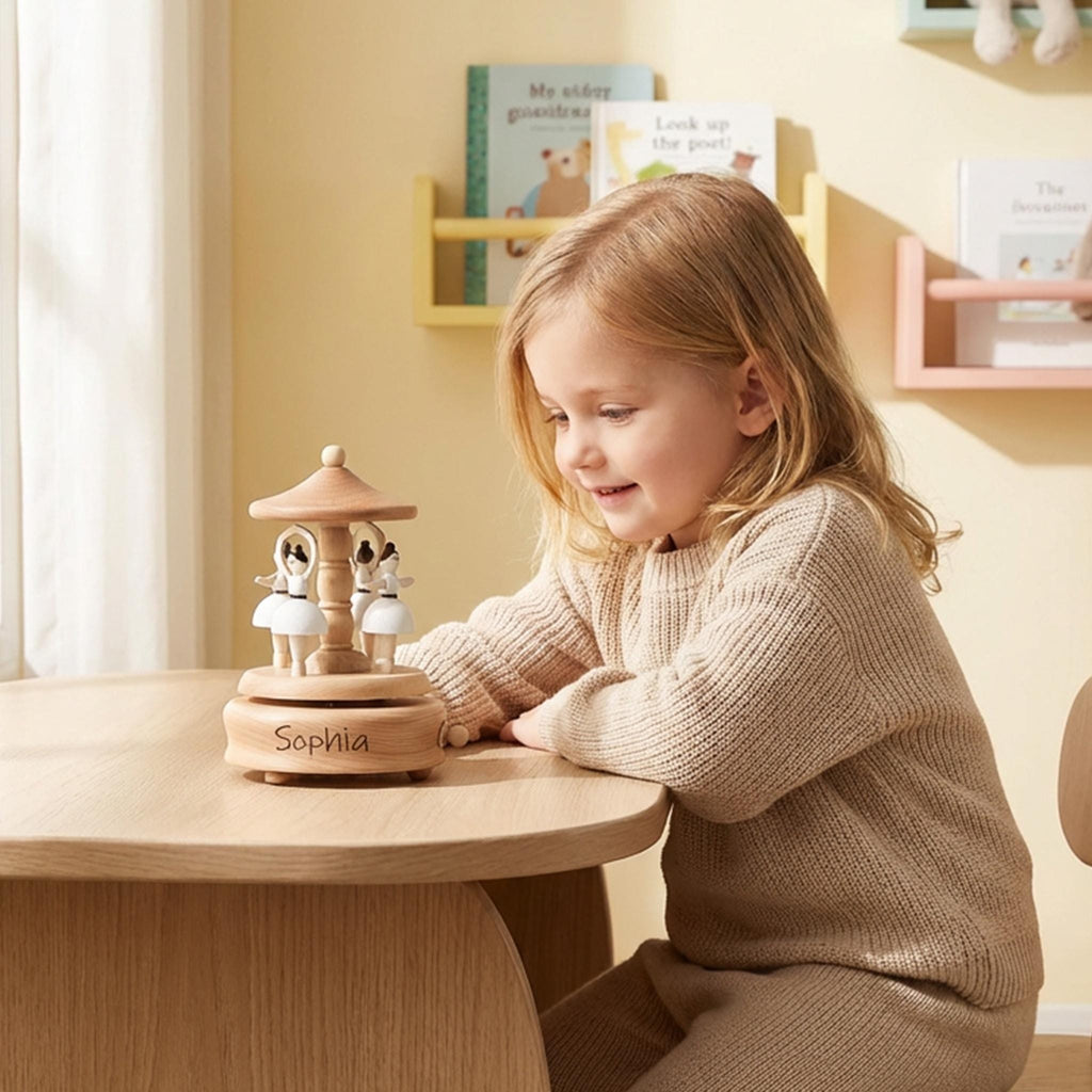 Personalized Wooden Train Music Box, Mothers Day Gift, Keepsake Gift for Kids, Baby Shower Gift, Newborn Gifts, Engraved Name Music Box