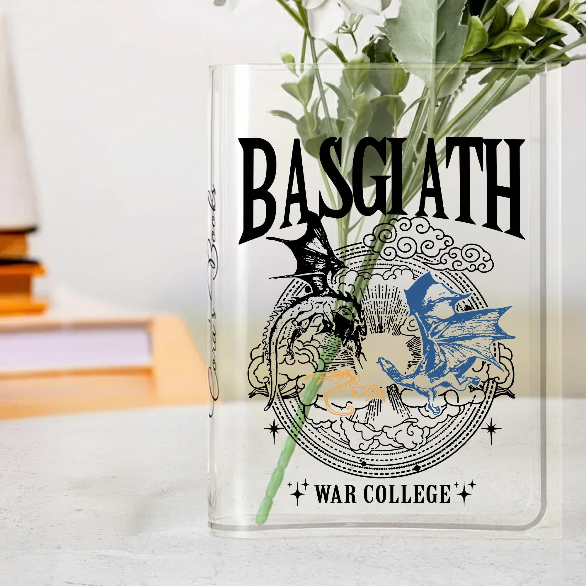 Fourth Wing Book Vase, Tairn and Sgaeyl Dragon Decor, Basgiath War College Gift, Iron Flame Merch, Romantasy Book Lover Present, Room Decor