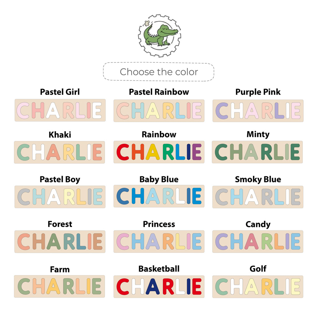 Personalized Name Puzzle With Pegs – Montessori Wooden Toy for Toddlers – Custom Baby Gift – First Birthday Present – Nursery Decor