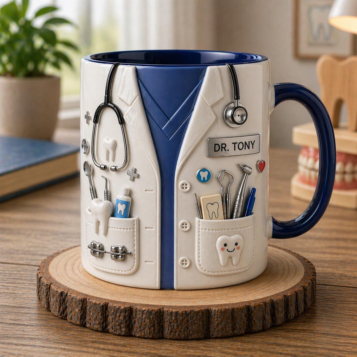 Personalized Dentist Mug With Name, Custom Orthodontist Coffee Cup, Braces Dental Gift, Dental Assistant Mug, Dentist Appreciation