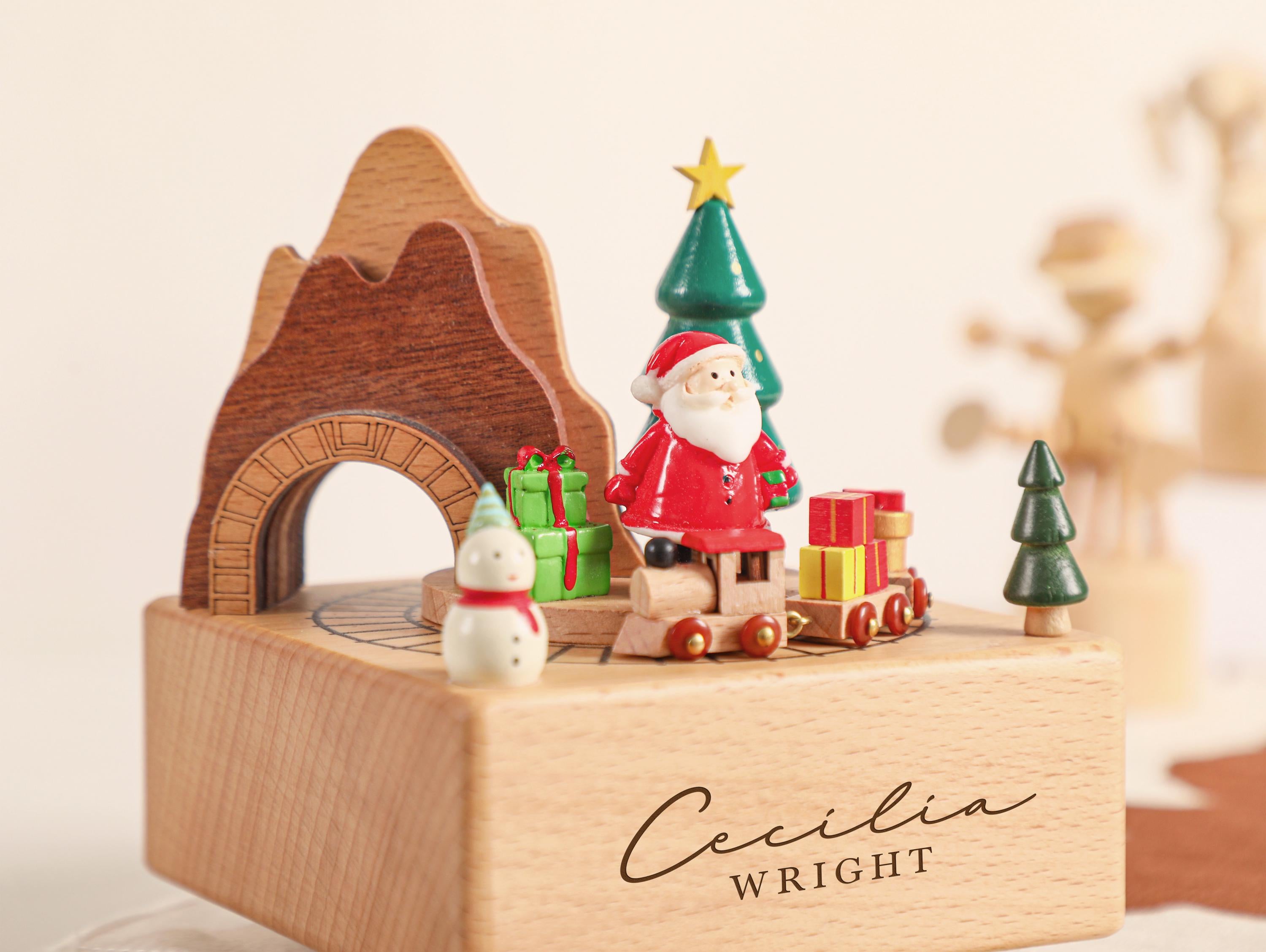 Christmas Gifts for Kids, Personalised Wooden Music Box, Custom Wooden Handmade Music Box, Engraved Baby Name Music Box, Baby Shower Gift