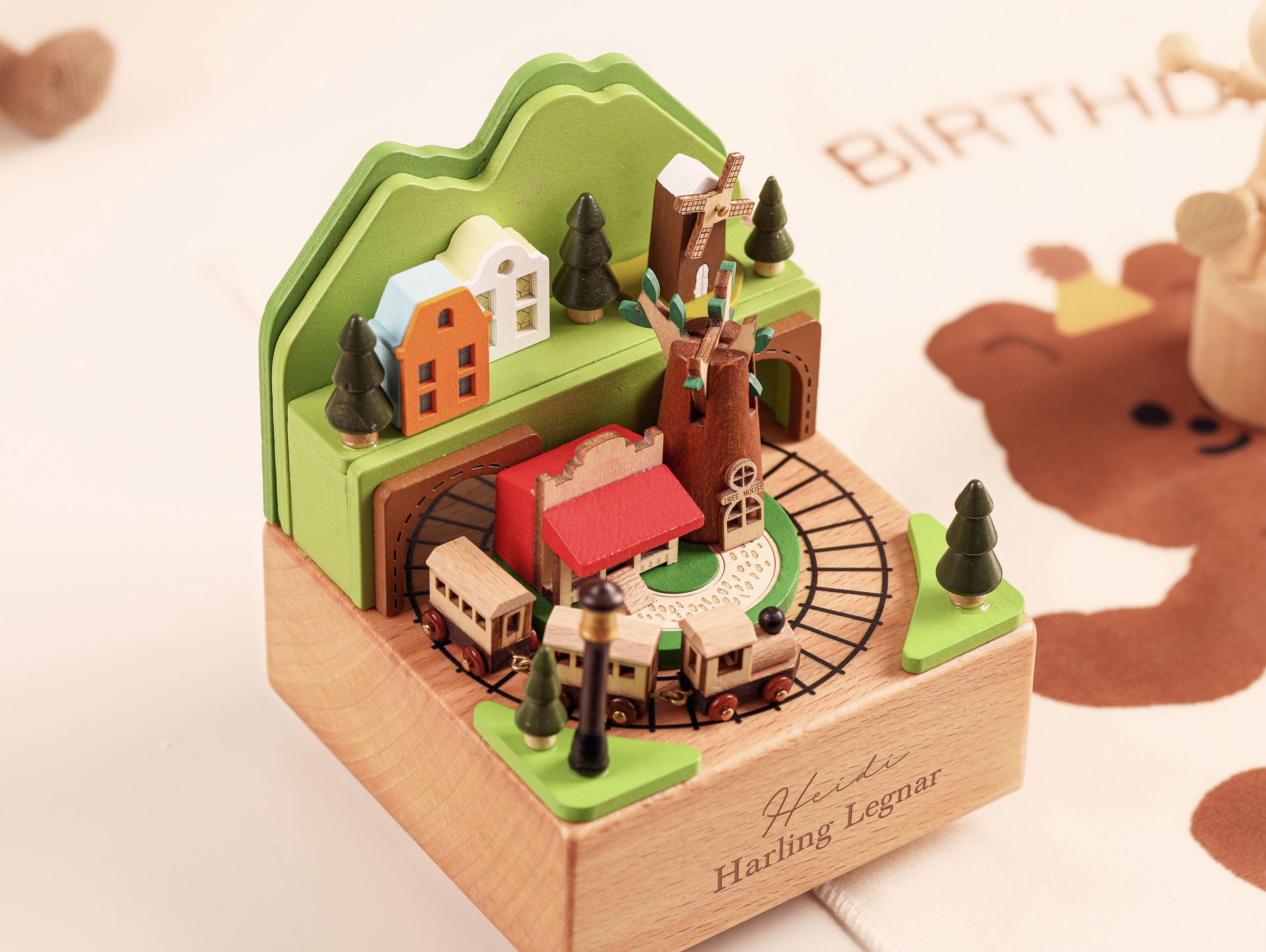 Wooden Music Box, Custom Wooden Handmade Music Box, Train Birthday Music Box, 1st Birthday, Personalised Music Box Gift, Baby Shower Gift