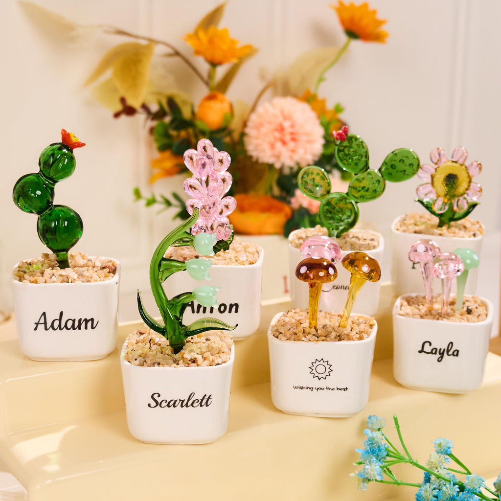 Stained Glass Succulent Cactus, Gift for Teacher,home Decor,custom Potted Plant Figurine, Teacher Appreciation Gift