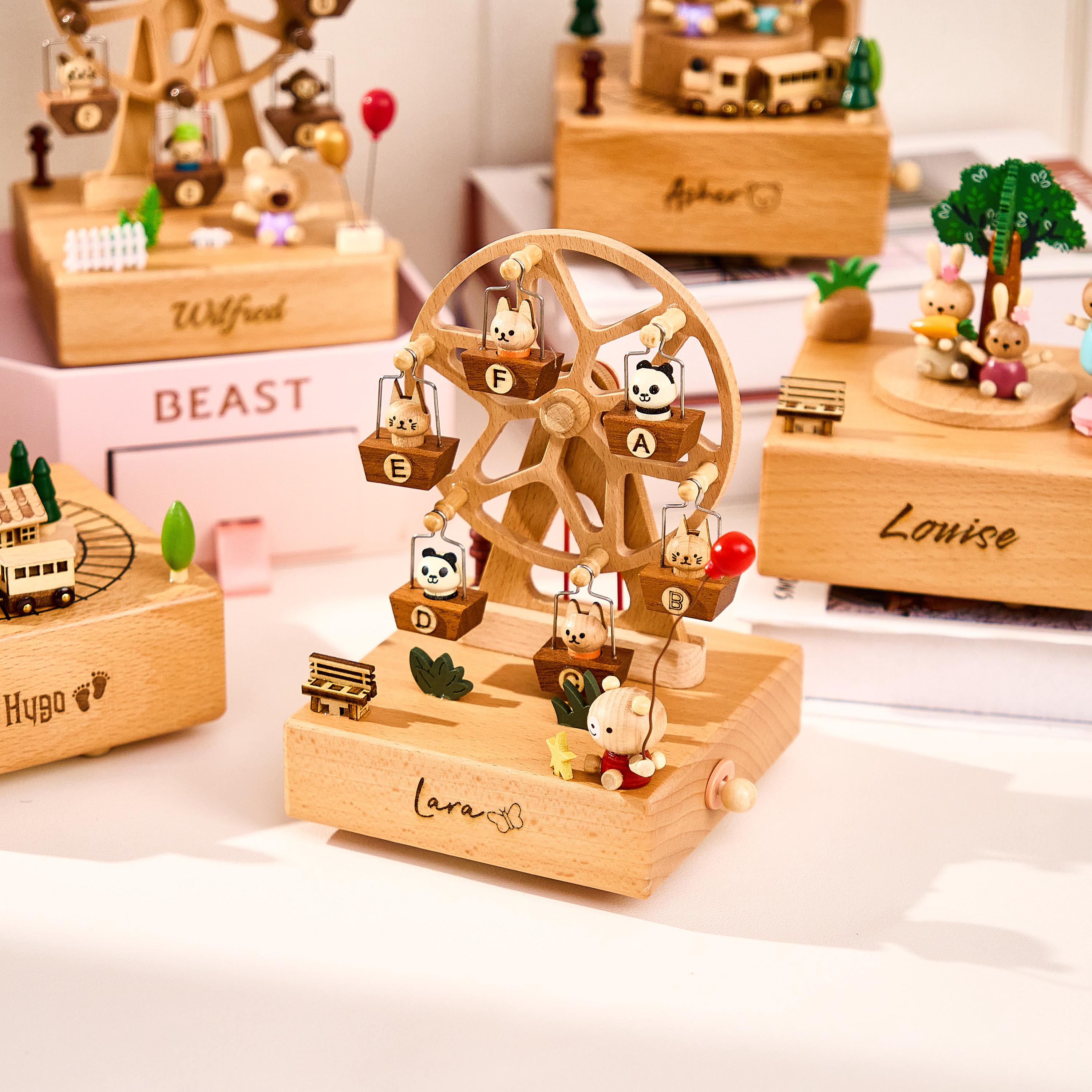 Personalized Wooden Music Box，Engraved Name Music Box For Kids，Wooden Ballerina Music Box，Baby Shower Gift,Newborn Gift,Christmas gift