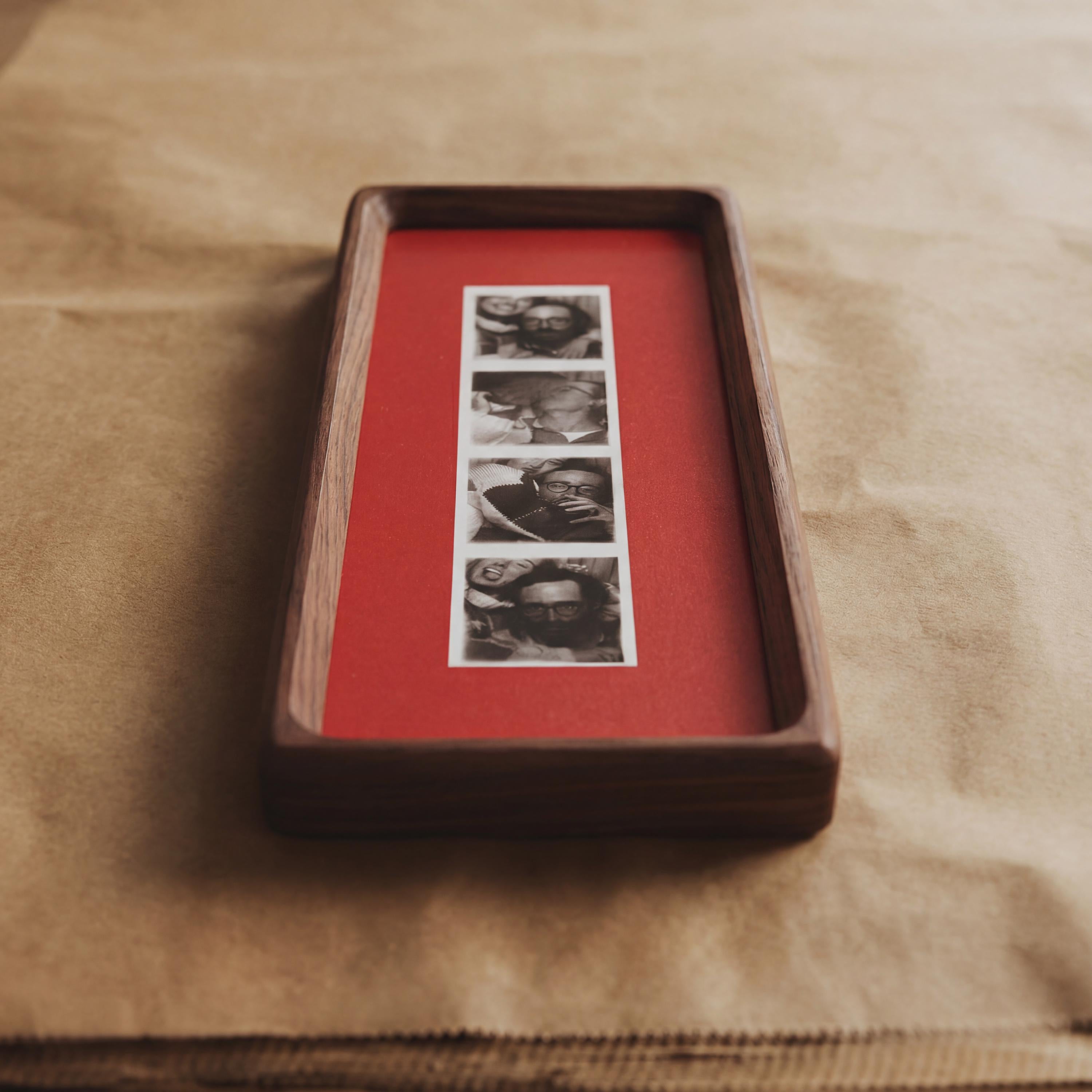 Photobooth Frame for Photo Strip Prints: Elongated Solid Wood Picture Frame with Coloured Mount, Ready to Hang for photoautomat print 2