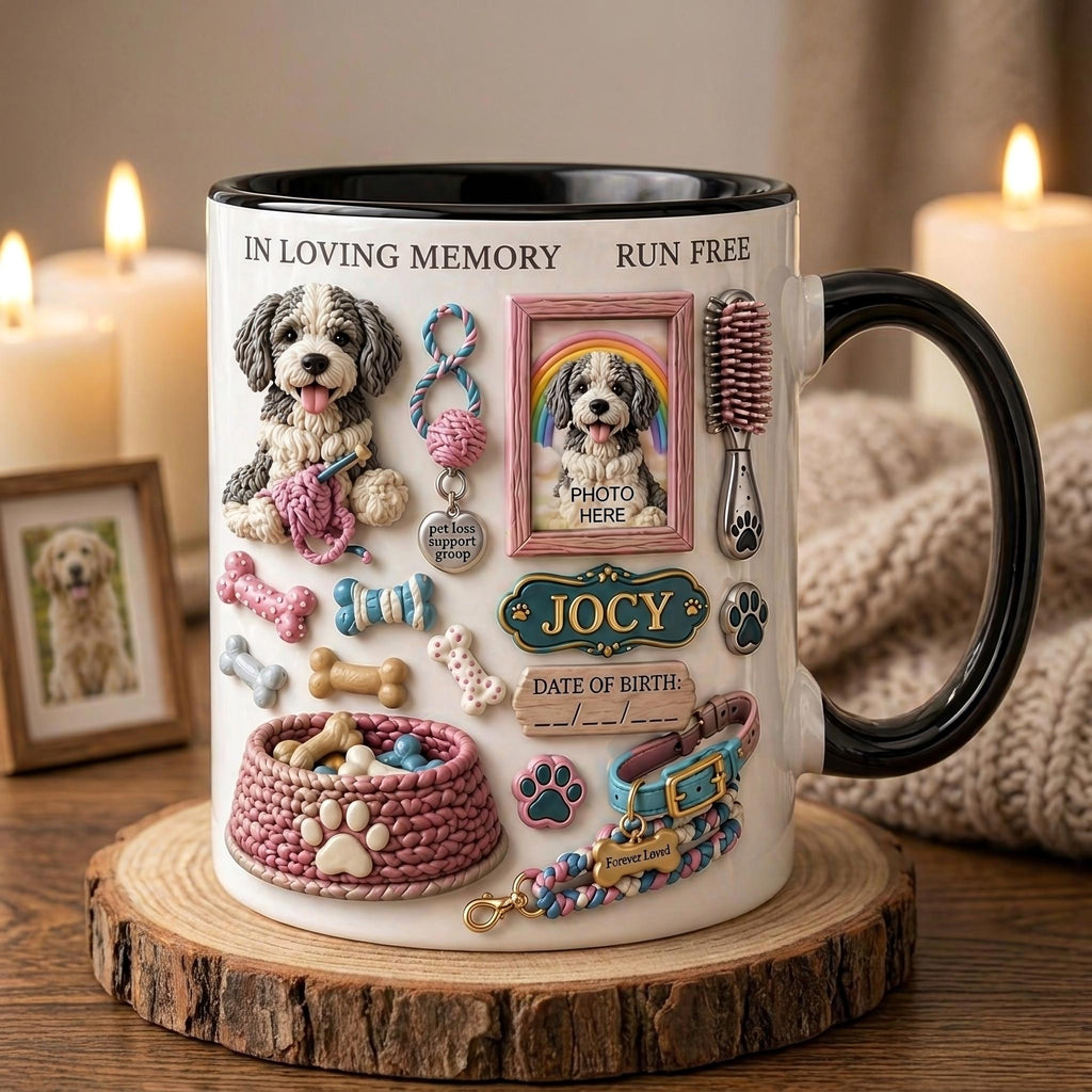 Personalized Pet Memorial Mug, Custom Dog Photo Mug, Pet Loss Sympathy Gift, Dog Lover Keepsake Cup, Memorial Coffee Mug