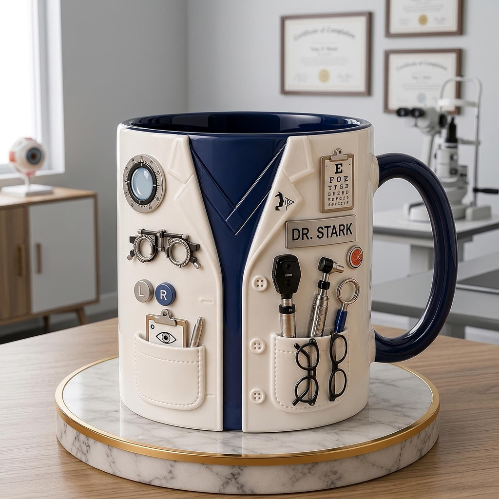 Personalized Optometrist Mug, Eye Doctor Gift, Ophthalmologist Coffee Cup, Custom Vision Care Mug