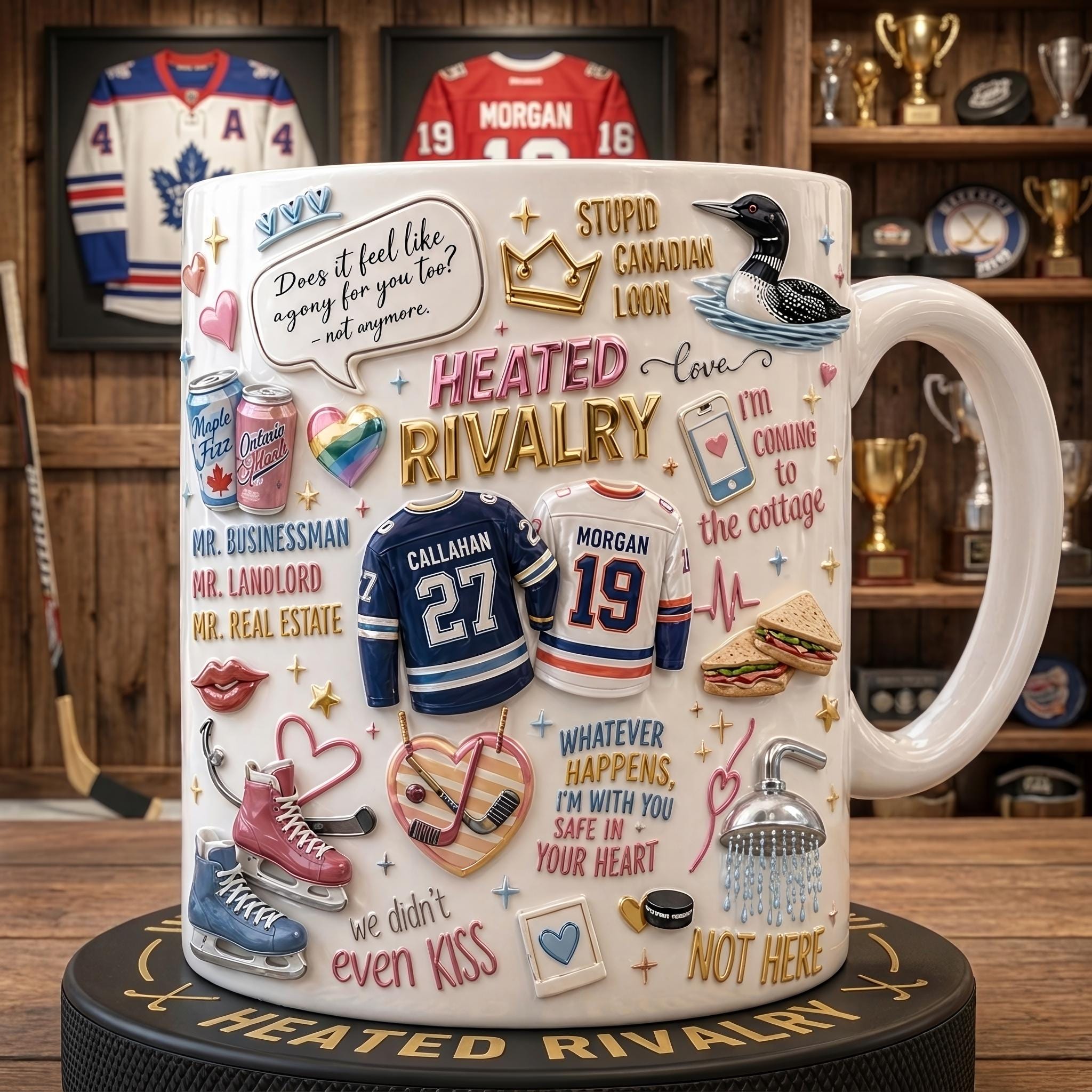 Couple Gift Mug, Spicy Hockey Romance Coffee Cup, Funny Rival Team Love Mug, Hockey Couple Gift, Romance Quote Cup