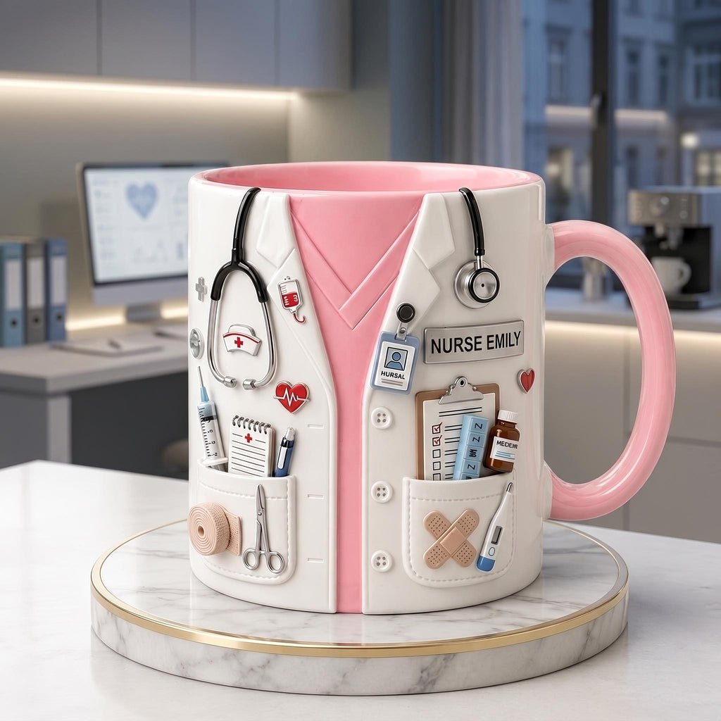 Personalized Nurse Mug, RN Gift for Women, Custom Nurse Coffee Cup, Nurse Appreciation Mug, Cute Nursing School Graduation Gift