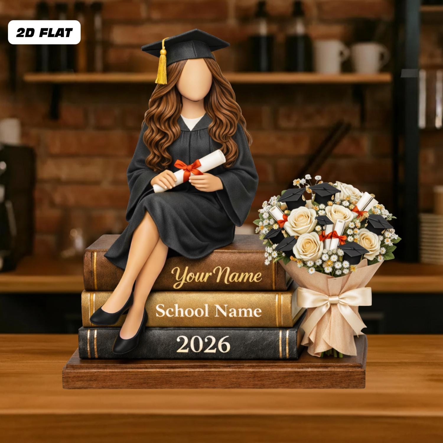 Personalized Graduation Wooden Block, Class of 2026 Keepsake, Custom Name Grad Gift, Graduation Party Gift, Senior Keepsake