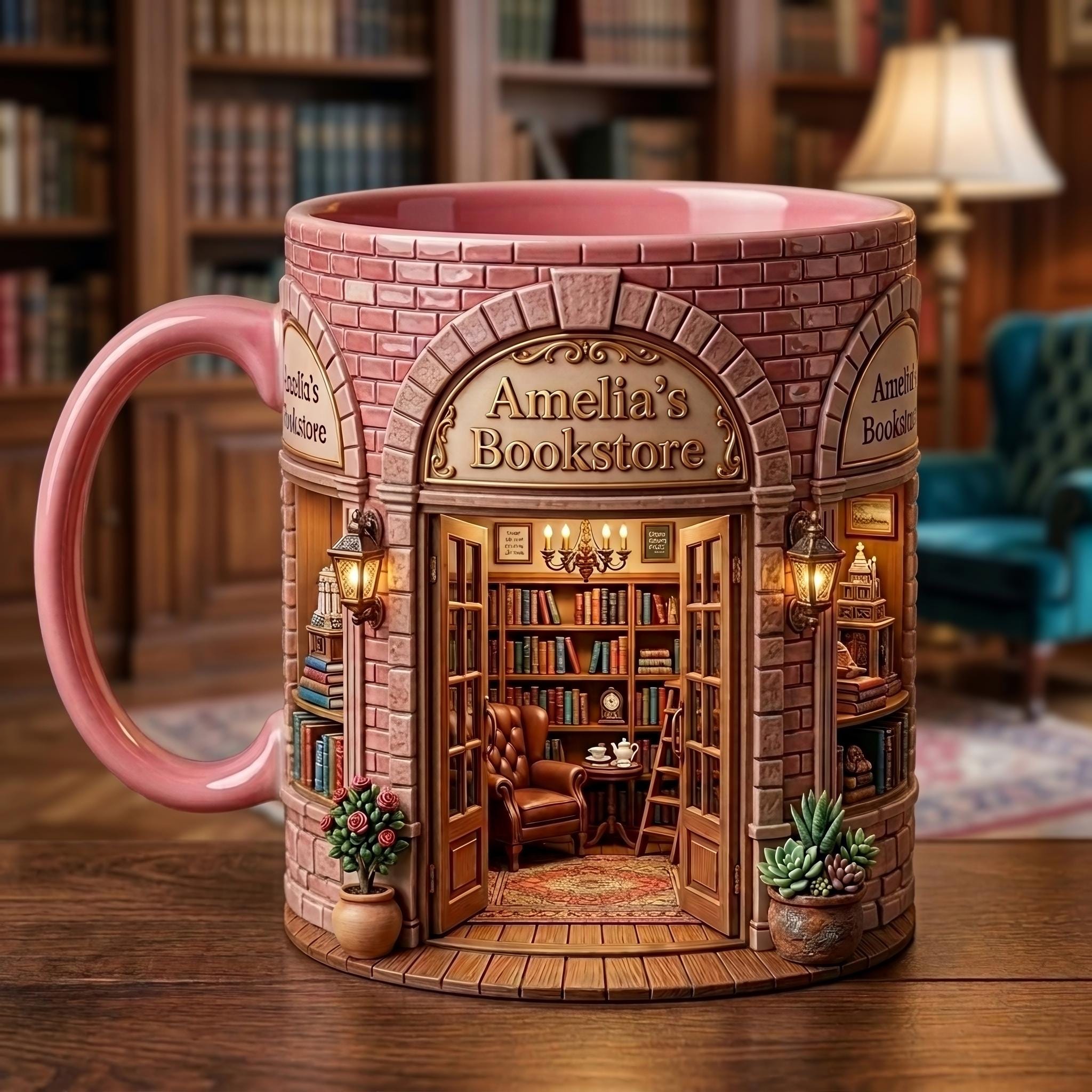Personalized Bookstore Mug, Cozy Reading Coffee Cup, Custom Book Lover Gift, Bookshop Owner Mug, Bookworm Reader Gift