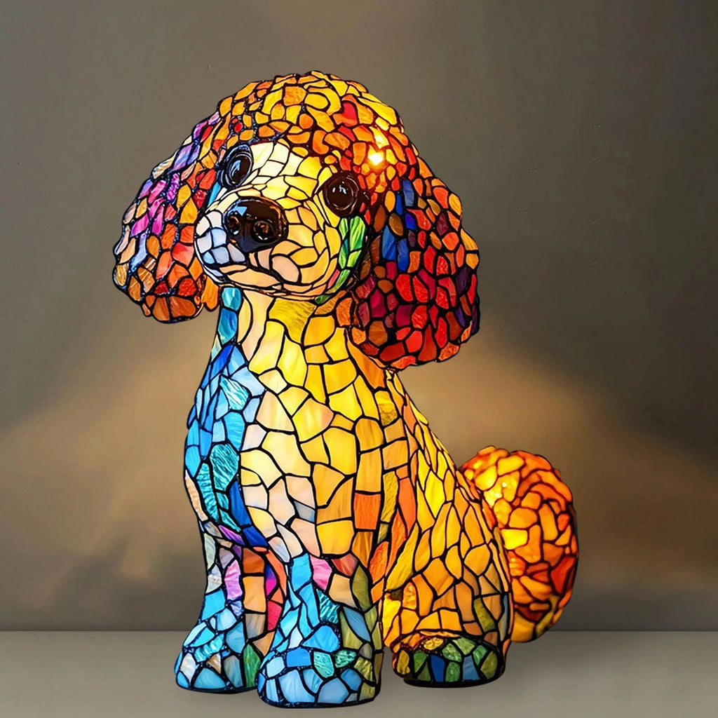 Powered Puppy Night Light with Warm Glow - Cute Resin Desktop & Bedside Lamp for Home Decor, Dog Lover Gift