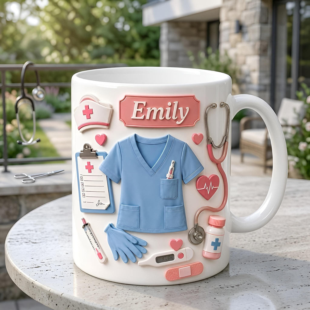 Personalized Nurse Mug, RN Coffee Cup, Custom Healthcare Worker Gift, Nurse Appreciation Mug, Registered Nurse Gift