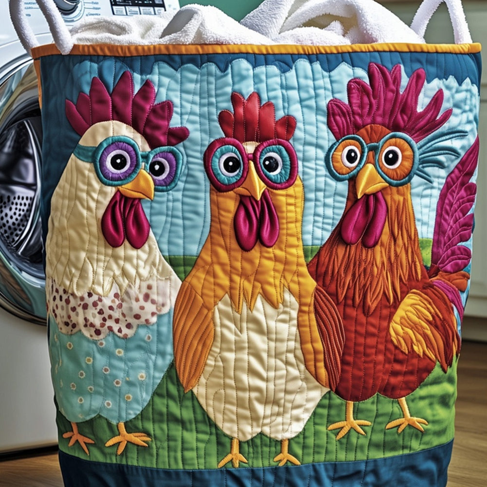 Quilted Laundry Storage Basket, Large Fabric Container Bin for Clothes, Blankets, Toys, Nursery, Bedroom & Bathroom Organizer