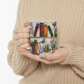 Book Lover Gift Stained Glass Design Bookshelf Mug Floral Butterfly Cottagecore Reading Mug Bookish Aesthetic Coffee Cup