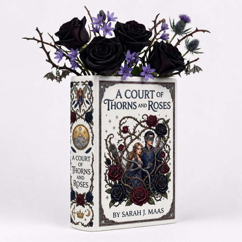 A Court of Thorns and Roses Book Vase, ACOTAR Inspired Bookish Decor, Romantic Flower Vase, Birthday Gift,christmas Gift, Mother's Day Gift