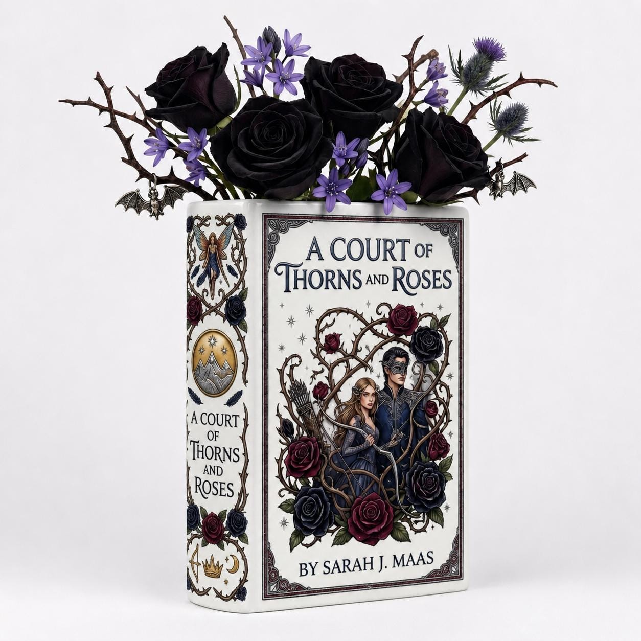 A Court of Thorns and Roses Book Vase, ACOTAR Inspired Bookish Decor, Romantic Flower Vase, Birthday Gift,christmas Gift, Mother's Day Gift