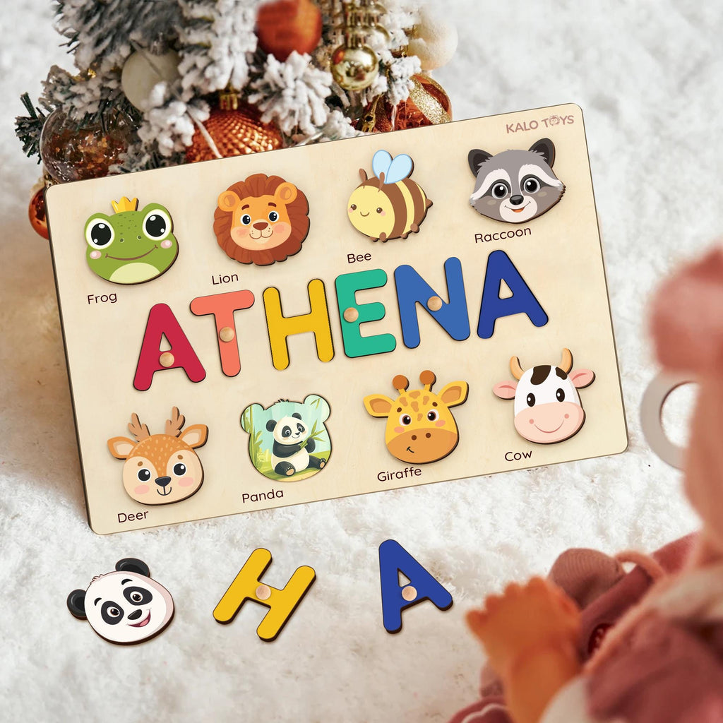 Personalized Wooden Name Puzzle for Kids, Montessori Toy, First Birthday Gift,baby Boy Girl and Gift, Toddler Learning Toy, Baby Shower Gift