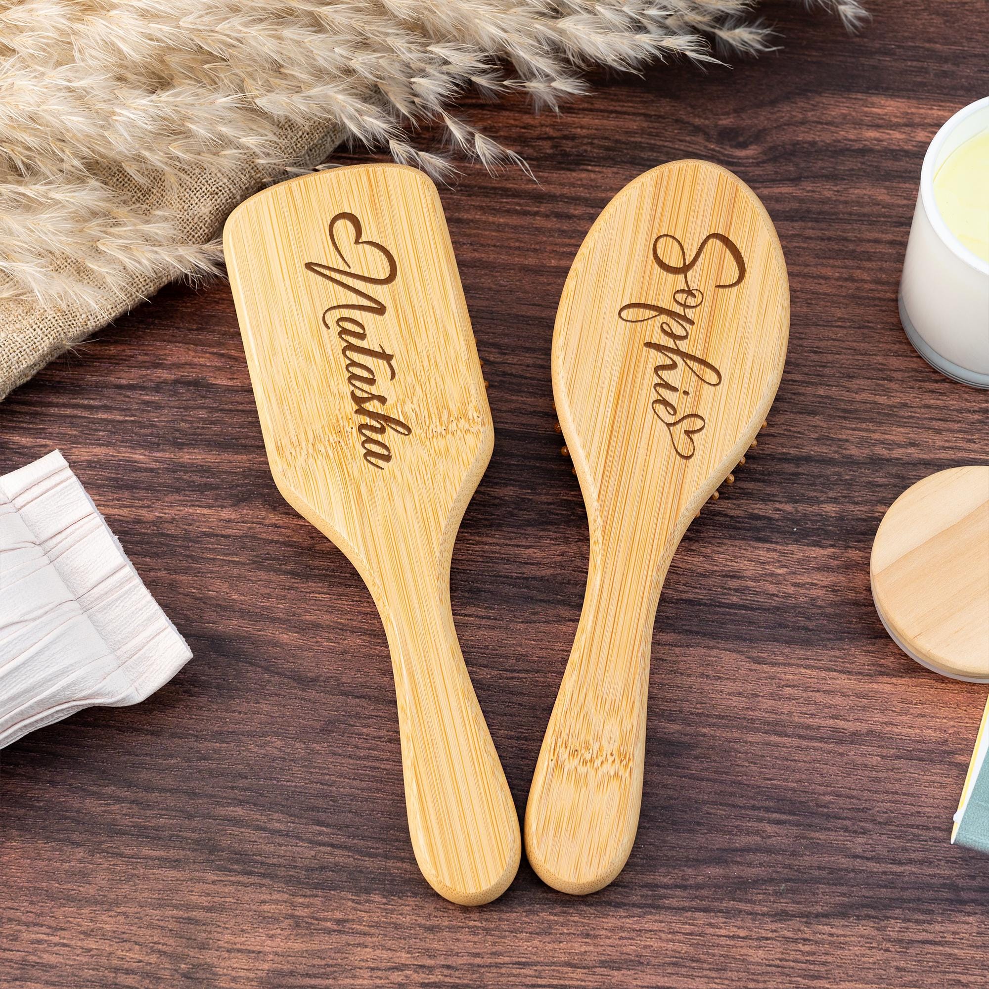 Personalized Christmas Gift for Her,engraved Name Airbag Brush,wedding Wooden Comb,bamboo Paddle Hairbrush,bridesmaid,birthday Gifts for Her