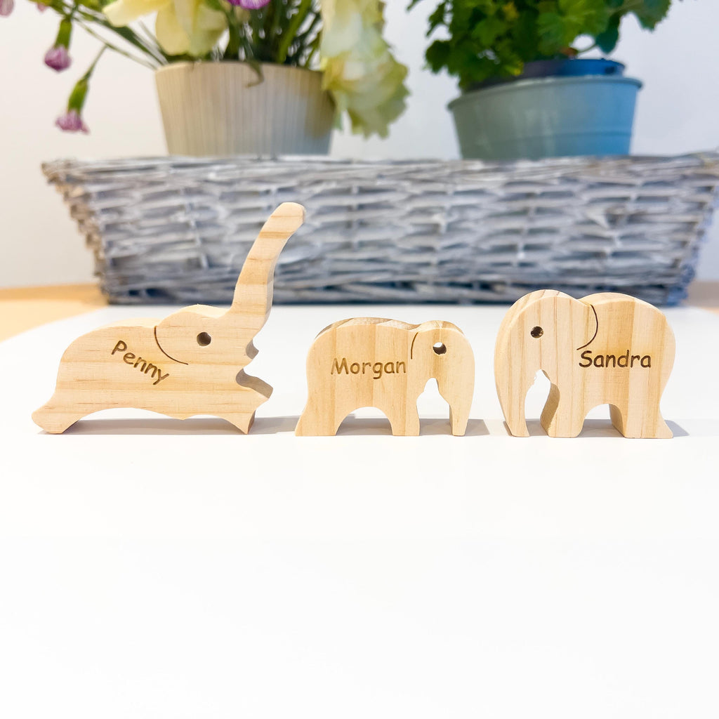 Wooden Elephant Family Puzzle, Gift for Parents, Baby Shower Gifts, Custom Family Gift, Home Decor, Birthday Gift, Gift for Wife, Mom, Dad