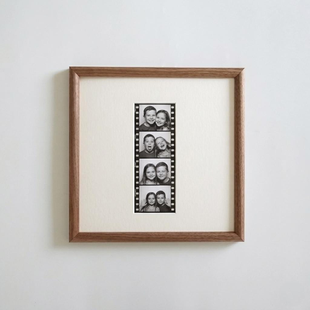 Photobooth Strip Picture Frame Square, Mid Century Retro Style Frame, Photo Strip Display, Vintage Home Decor, Minimalist Interior Accent