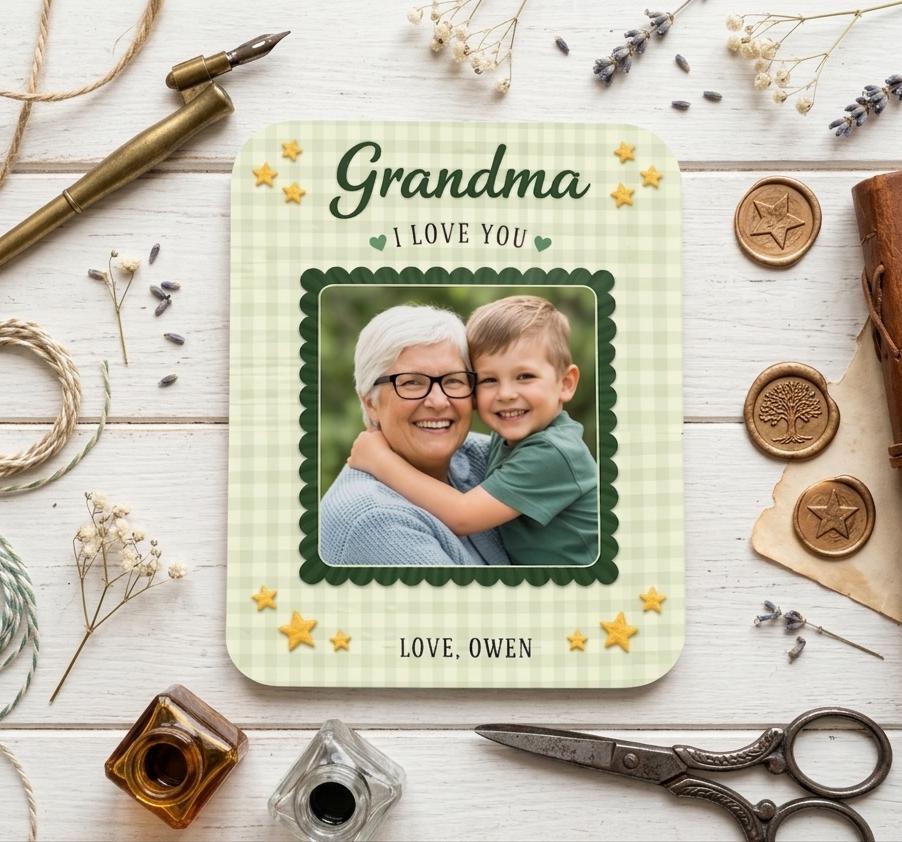 Personalized Photo Magnet for Grandma, Love You Nana Magnetic Picture Frame, Mother's Day Gift, Birthday Gift for Grandma, Includes Photo