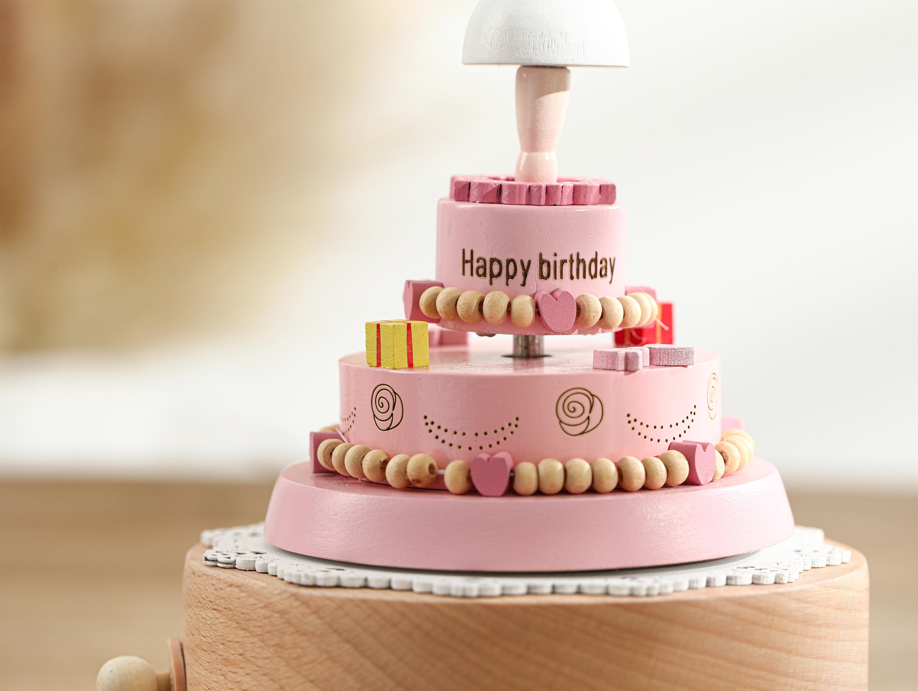 Ballet Girl Cake Birthday Music Box, Wooden Music Box, Custom Wooden Handmade Music Box, 1st Birthday, Personalised Music Box Gift,baby Gift