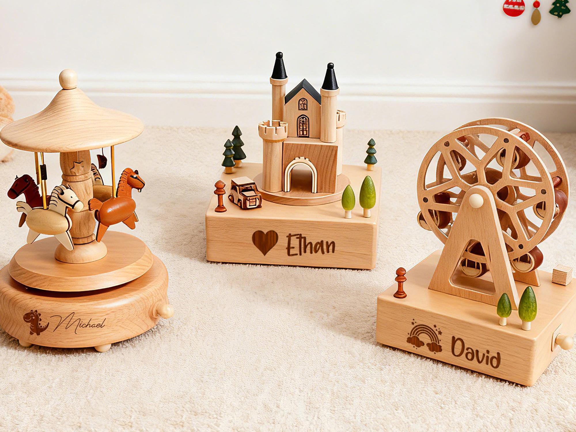 Custom Wooden Handmade Music Box, Personalized Musical Toy for Kids, Train Music Box, Baby Shower Gifts, Newborn Gifts, Unique Gift Newborn