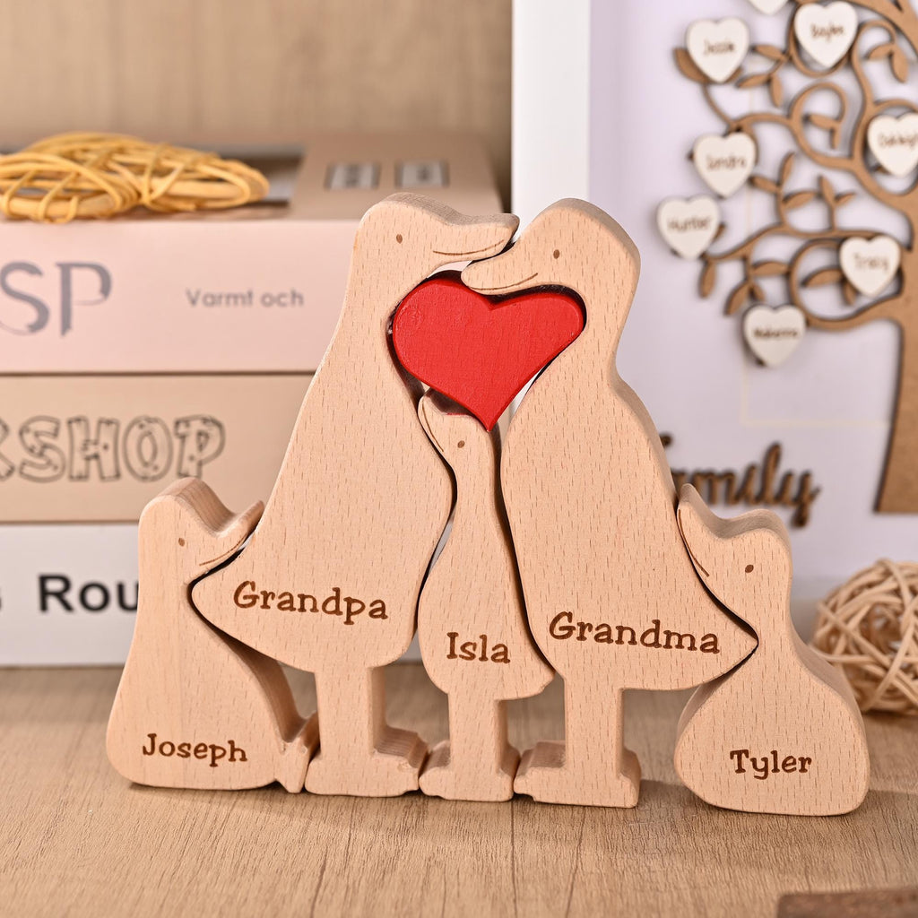Cute Duck Family Puzzle, Wooden Family Decor, Duck Lover Gifts, Gift for Couples, Christmas Gift for Mom, 14th Anniversary Gift for Wife