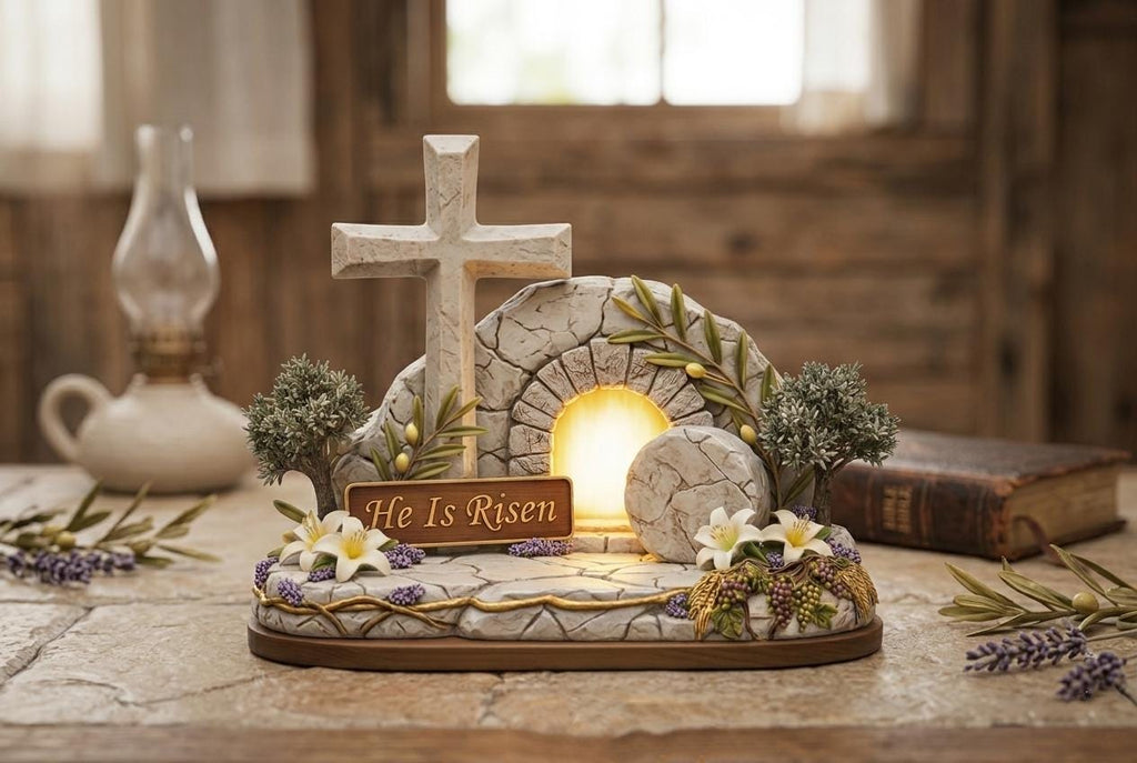 He is Risen Empty Tomb Wooden Block, Christian Easter Resurrection Decor, Meaningful Church Gift, Pastor Appreciation Religious Sign