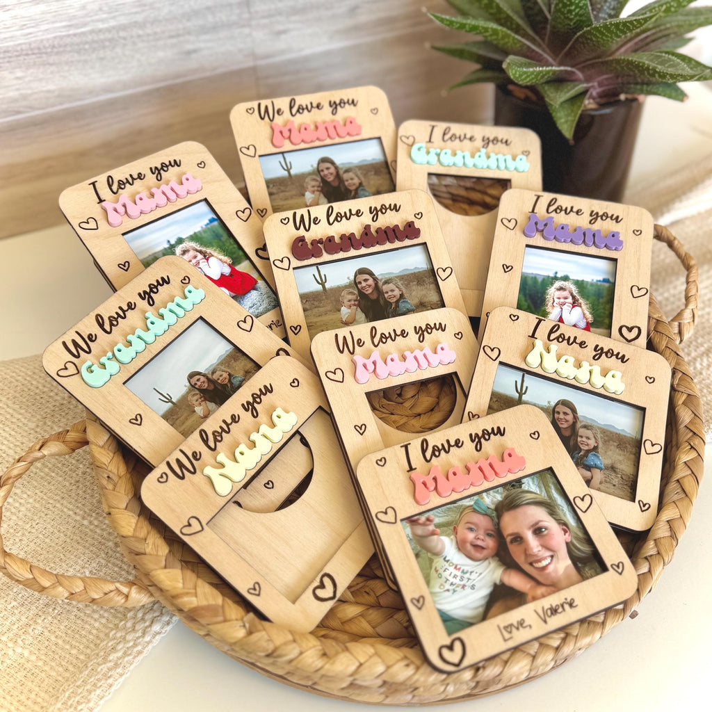 Personalized Magnetic Picture Frame _ Custom Photo Gift for Grandma, Nana, Grandpa _ Valentines Day, Mother’s Day, Birthday