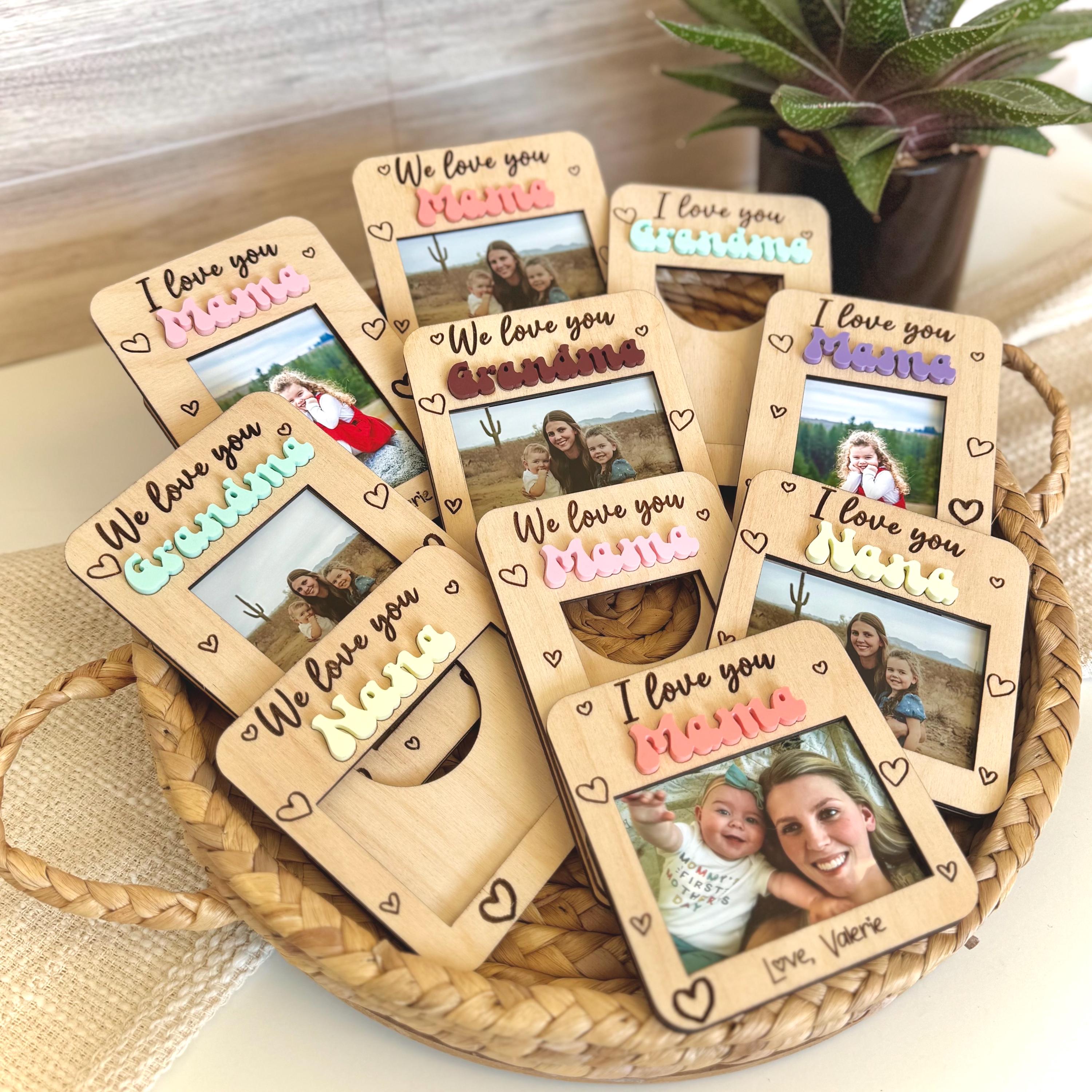 Personalized Magnetic Picture Frame _ Custom Photo Gift for Grandma, Nana, Grandpa _ Valentines Day, Mother’s Day, Birthday