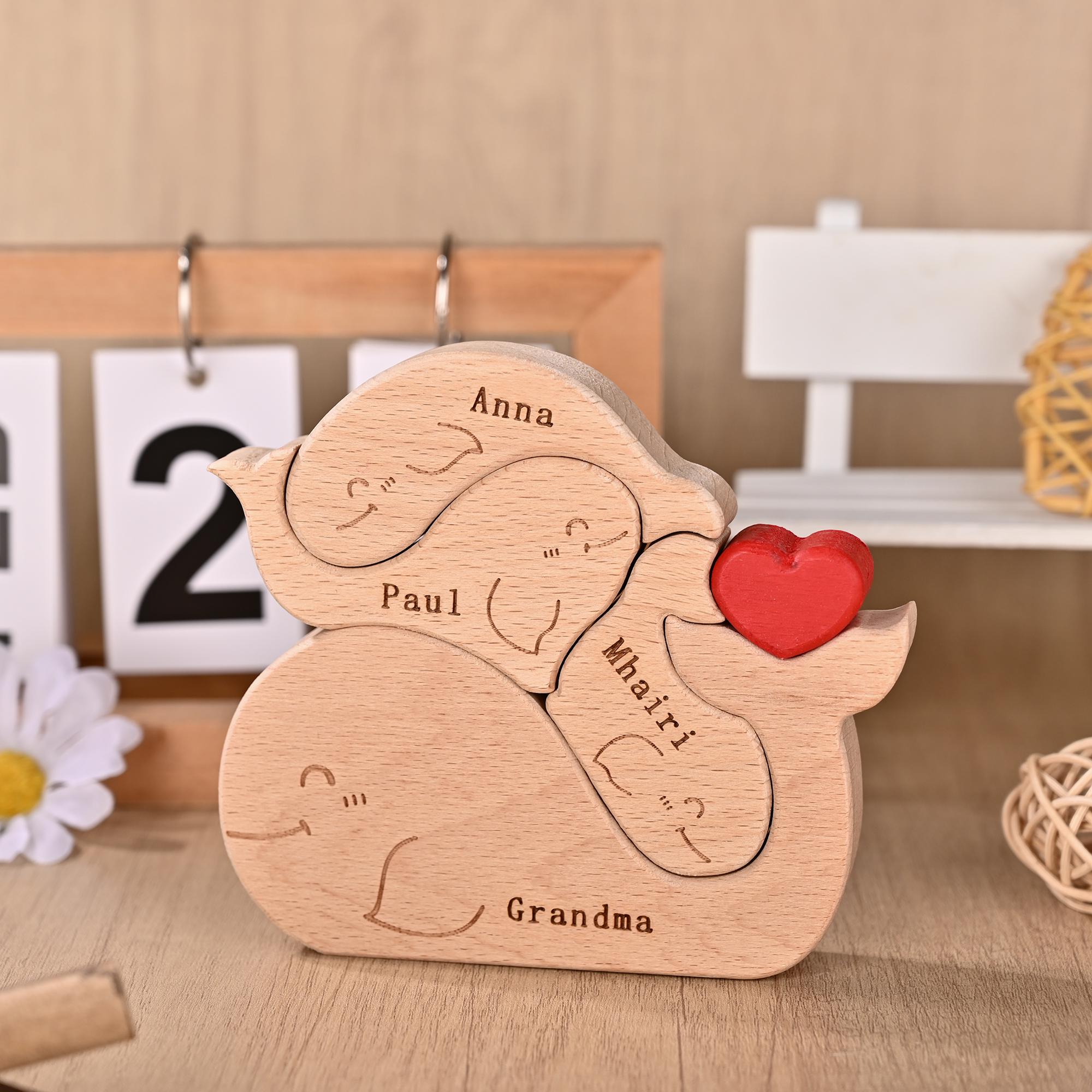 Wooden Whale Family Puzzle 2-5, We Are One Family Keepsake, Christmas Gift for Mum, Whale Puzzle Decor, Couple Anniversary Present