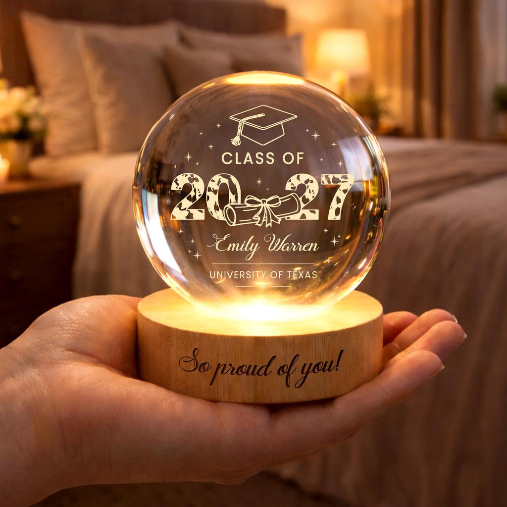 Custom Graduation Gift,class of 2026 Crystal Ball Night Light,senior 2026 Gift,highschool College Graduation Gift for Senior,bestie,daughter