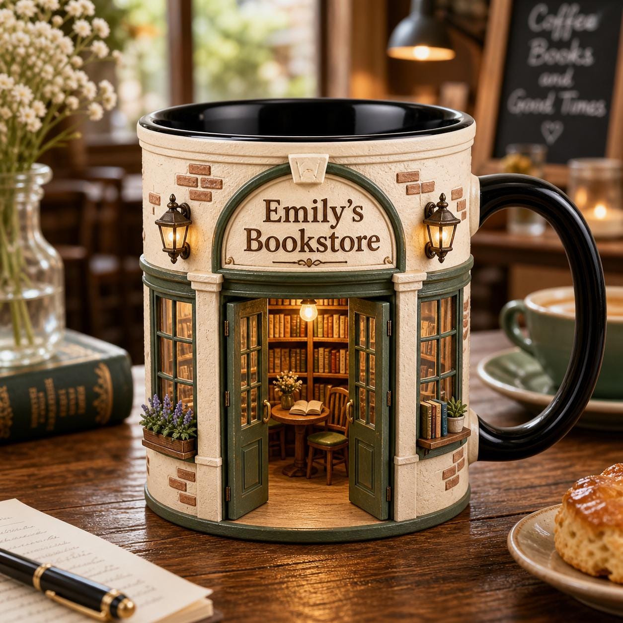Personalized Bookstore Mug, Custom Book Lover Gift, Cozy Reading Nook Coffee Cup, Bookshop Owner Mug, Reader Gift