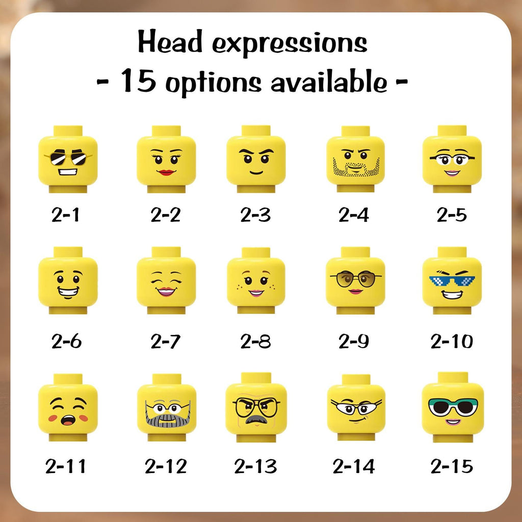 Custom Building Block Figure Set - Personalized Couple, Family & Pet Mini Figurines in Display Case | Valentine's, Wedding, Anniversary Gift