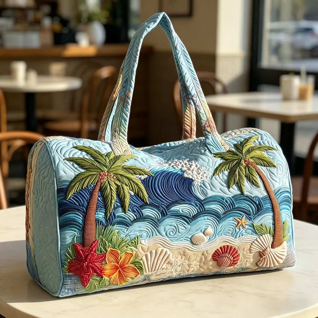 Unisex Travel Duffel Bag for Women and Men, Bohemian Flat Printed Weekender Handbag, Lightweight Overnight Carry Bag