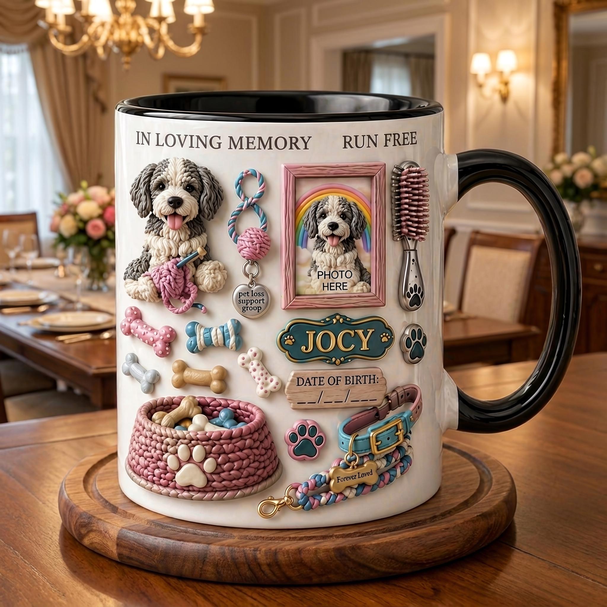 Personalized Pet Memorial Mug, Custom Dog Photo Mug, Pet Loss Sympathy Gift, Dog Lover Keepsake Cup, Memorial Coffee Mug