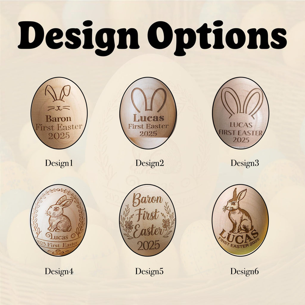 Personalized Musical Wooden Easter Egg Shakers, Custom Egg Cups, Engraved Egg Shaker Kids, Easter Gifts, Baby First Easter