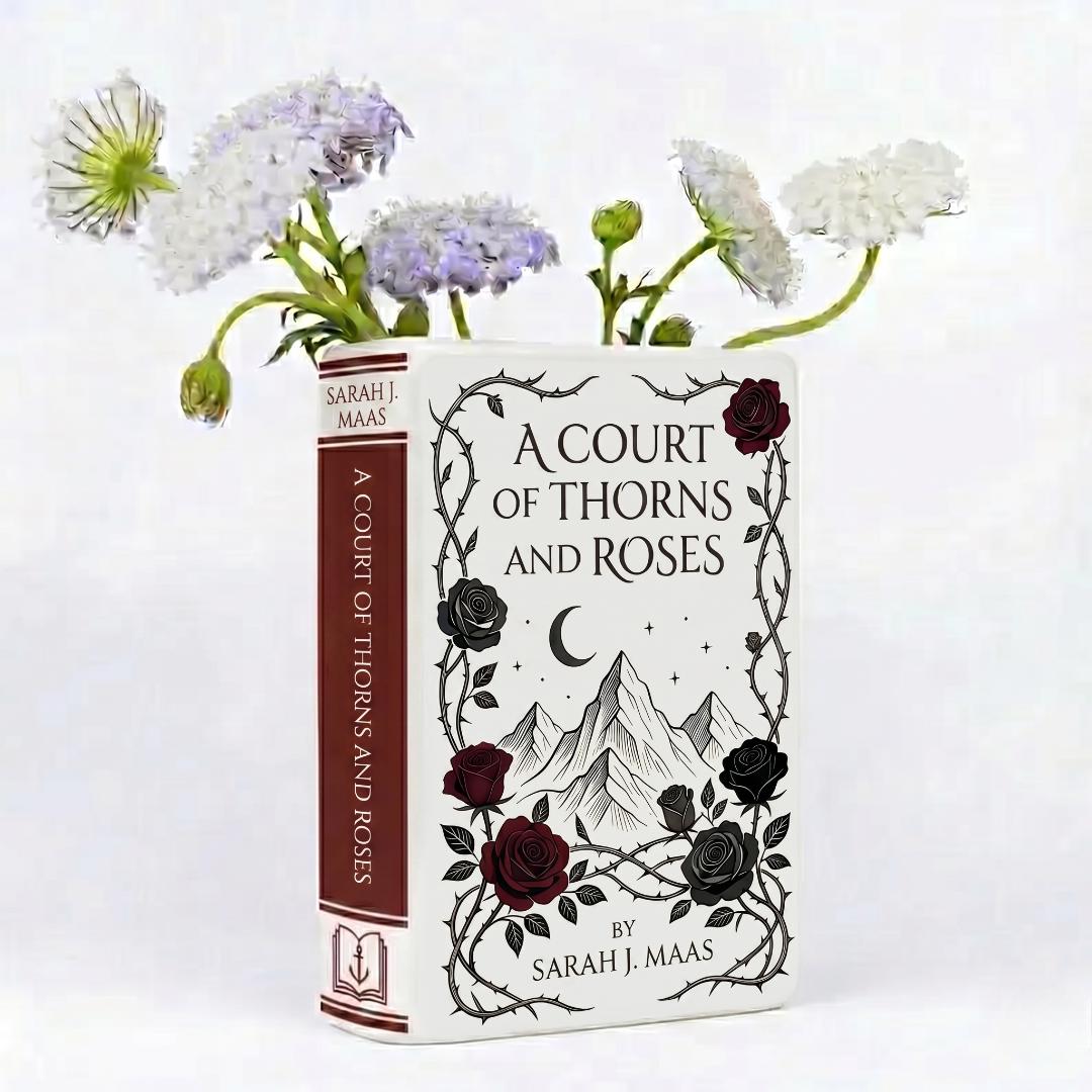 A Court of Thorns and Roses Book Vase, ACOTAR Inspired Bookish Decor, Romantic Flower Vase, Birthday Gift,christmas Gift, Mother's Day Gift