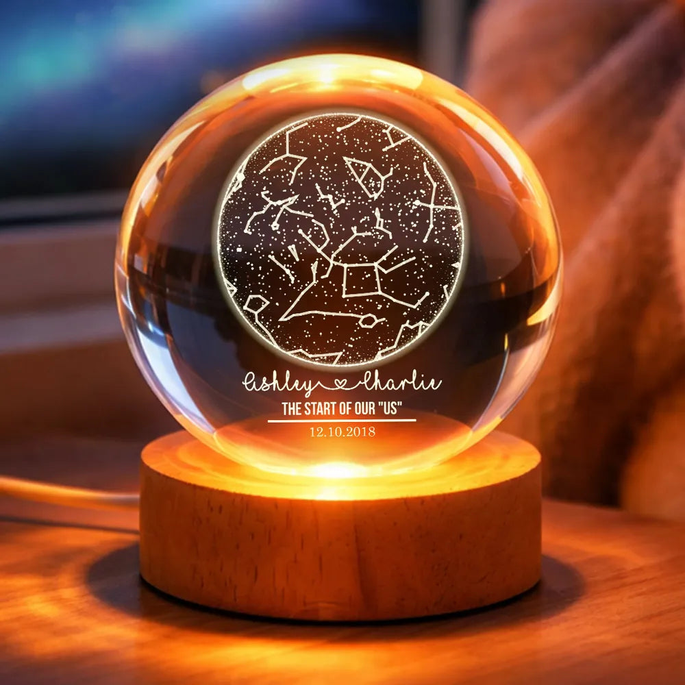 Custom Constellation Couple Star Map by Date, Custom Moon Phase LED Lamp, Valentine Gift for Couple, Wedding Anniversary Gift