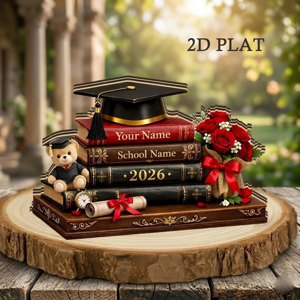 Personalized Graduation Gift 2026, Custom Name School Wooden Keepsake, Class of 2026 Decor, Senior Gift