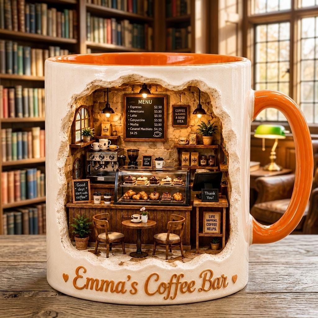 Personalized Coffee Shop Mug, Custom Café Coffee Cup, Barista Gift for Coffee Lovers, Cozy Coffee Bar Mug, Café Owner Gift